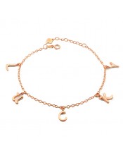 Personalized Name Anklet - 5 Charm