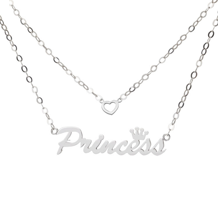 Double Layer Icon Personalized Name Necklace