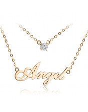Double Layer Diamond Personalized Name Necklace
